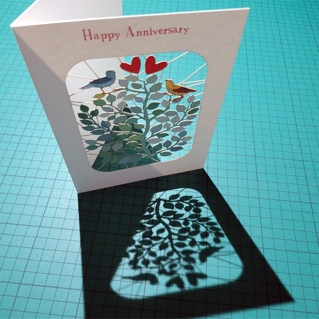 Unique Love Birds Anniversary Card - ''happy Anniversary'' Card ...