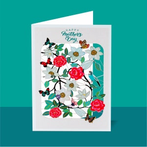 Einzigartige Muttertagskarten, Muttertag, Muttersonntag, Muttertag, Muttertag, Karte für Mutter, Vogel & Schmetterlinge Karte, (Pmm306)