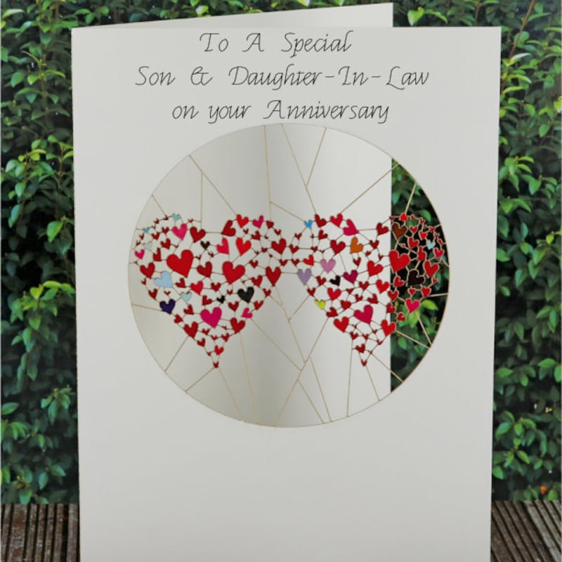 Son and Daughter in Law Anniversary Card - Etsy UK