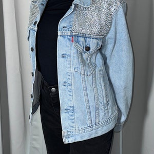 Vintage Levi's jacket | bejeweled with AB rhinestones | custom Levi's jacket with crystals |