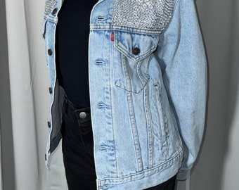 Vintage Levi's jacket | bejeweled with AB rhinestones | custom Levi's jacket with crystals |