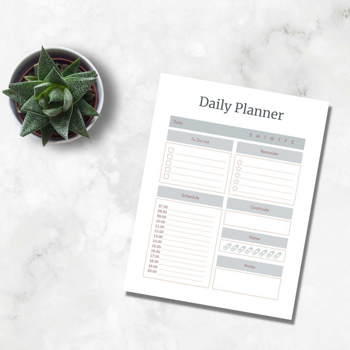 Daily Planner Printable Weekly Planner Printable Fillable - Etsy