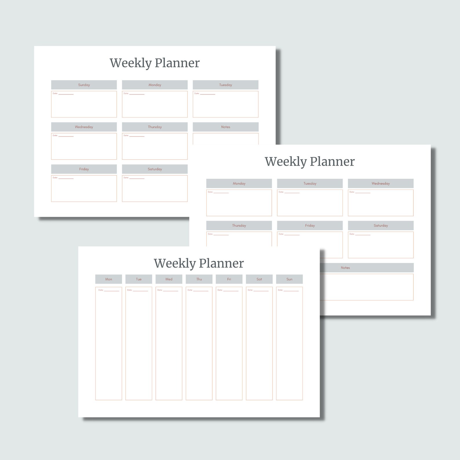 Daily Planner Printable Weekly Planner Printable Fillable - Etsy