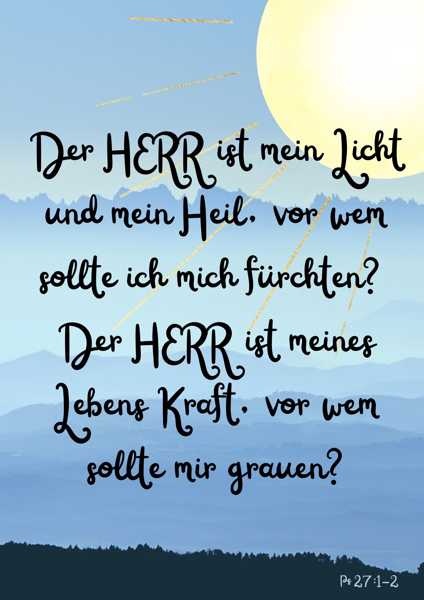 A4 Poster Psalm 27 Printable Etsy
