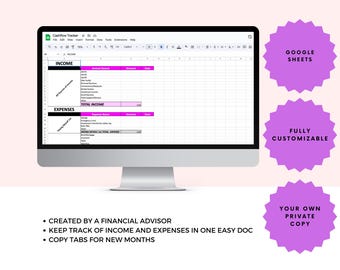 Monthly Budget Google Sheets, Easy Budget Tracker, Easy Budget Spreadsheet, Simple Budget, Monthly Budget Tracker, Affordable Budget Tracker