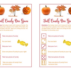 Jeu de bonbons de fête d'automne