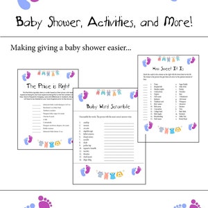 Baby Shower Bundle, Activities, and More!