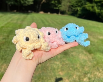 Tiny Fluffy Crab Handmade Crochet Amigurumi Plush