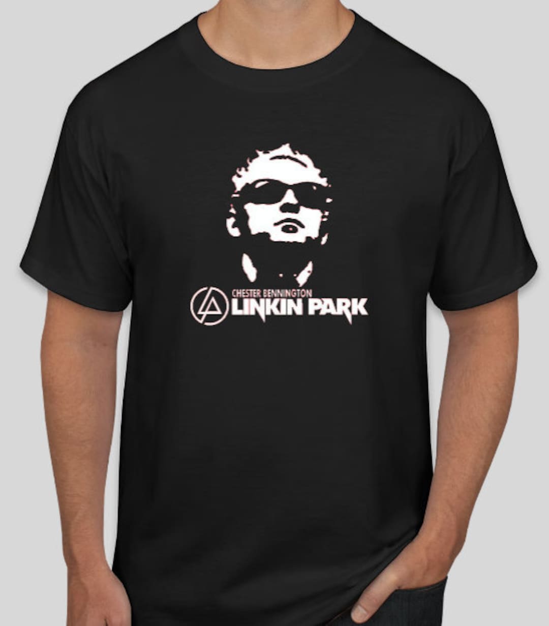 New LINKIN PARK Chester Bennington Custom Vinyl T-shirt S,M New LINKIN PARK Chester Bennington Custom Vinyl T-shirt S,M