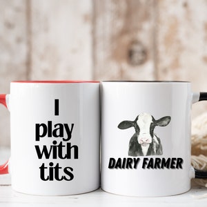 Father&#39;s Day Mug, Dairy Farmer Mug, Funny Farmer Gift, Cow Humor, Farming Gift, Dairy Cow Coffee Mug Gift, Farmer Dad Gift