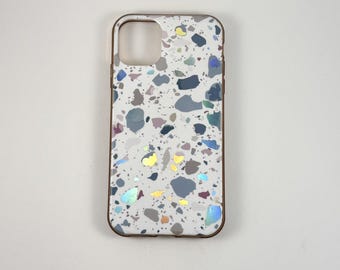 Terrazzo Holographic iPhone 11 Case - Clear Back with TPU Bumper