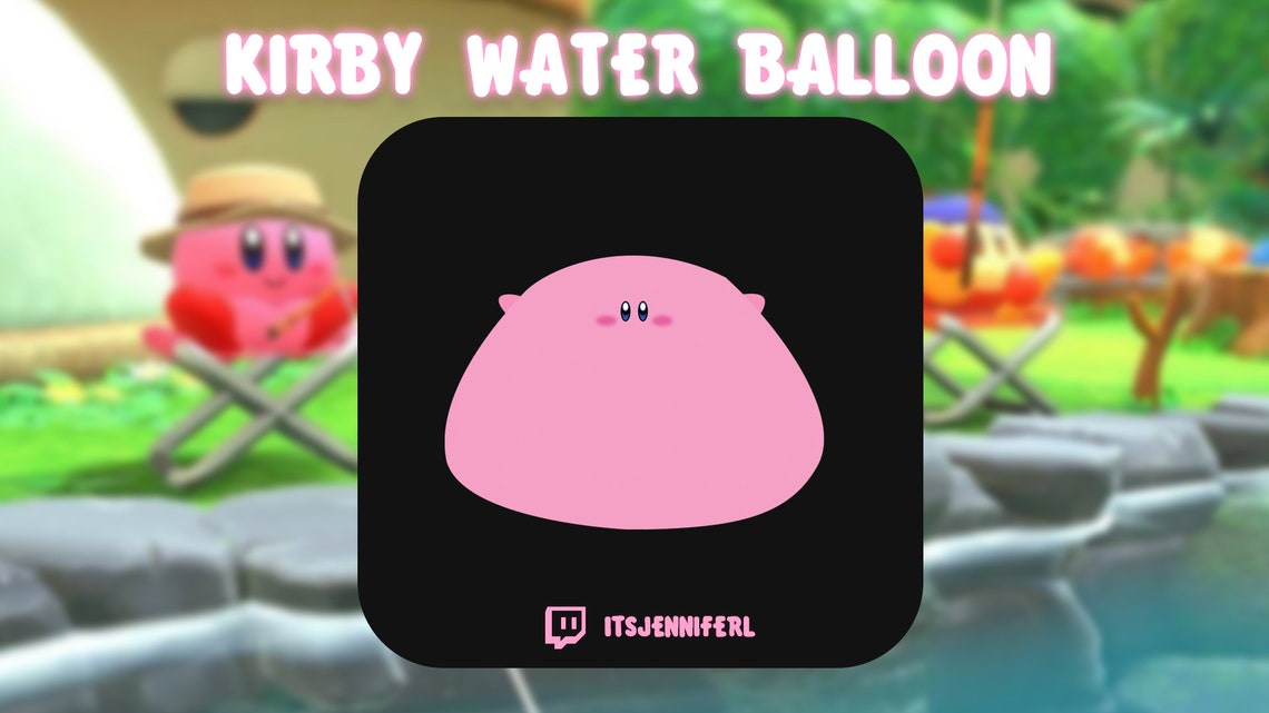 Twitch Emote Kirby Mouthful Mode Emote for Streaming Kirby Mouthful