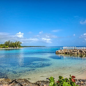 Caribbean Tropical sea shore, Beautiful Runaway Bay, Jamaica Caribbean Sea