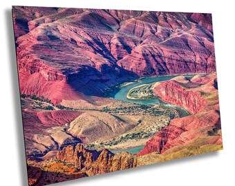 Grand Canyon Wall Art: Winding River, Vibrant Desert Landscape