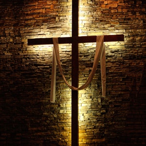 The Cross, Holy Cross, Religious Symbol, Glowing Crucifixion Wall Art, Christian Faith Decor, Easter Celebration Gift Print, Acrylic, Metal