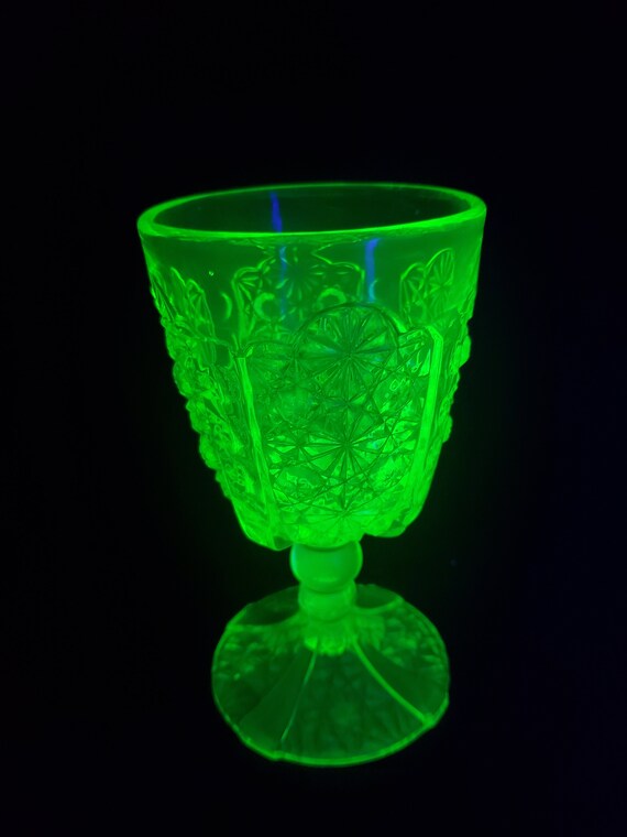 Vaseline Glass Goblet Etsy