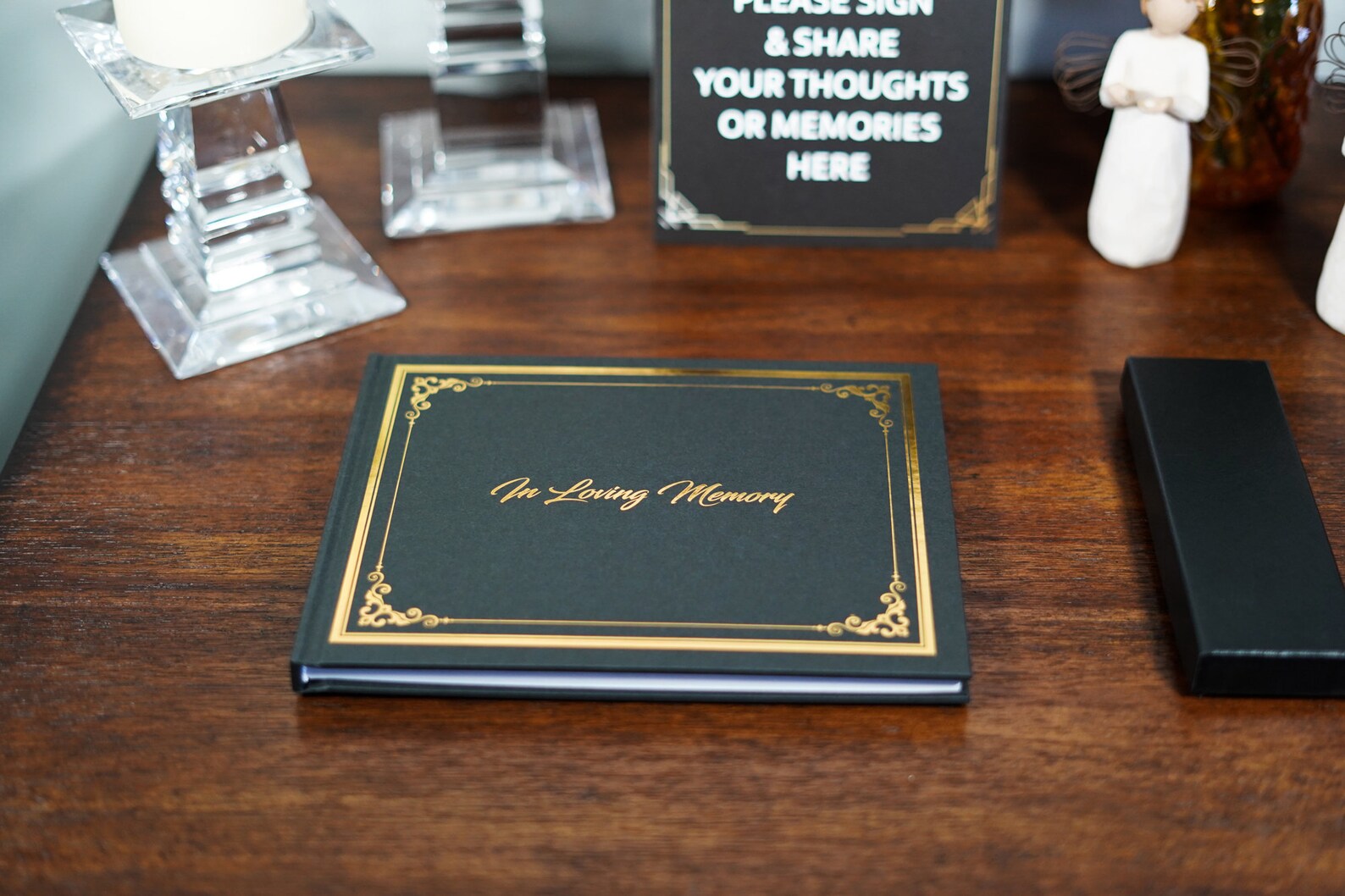Customizable Funeral Guest Book Set With Memory Table Sign Etsy