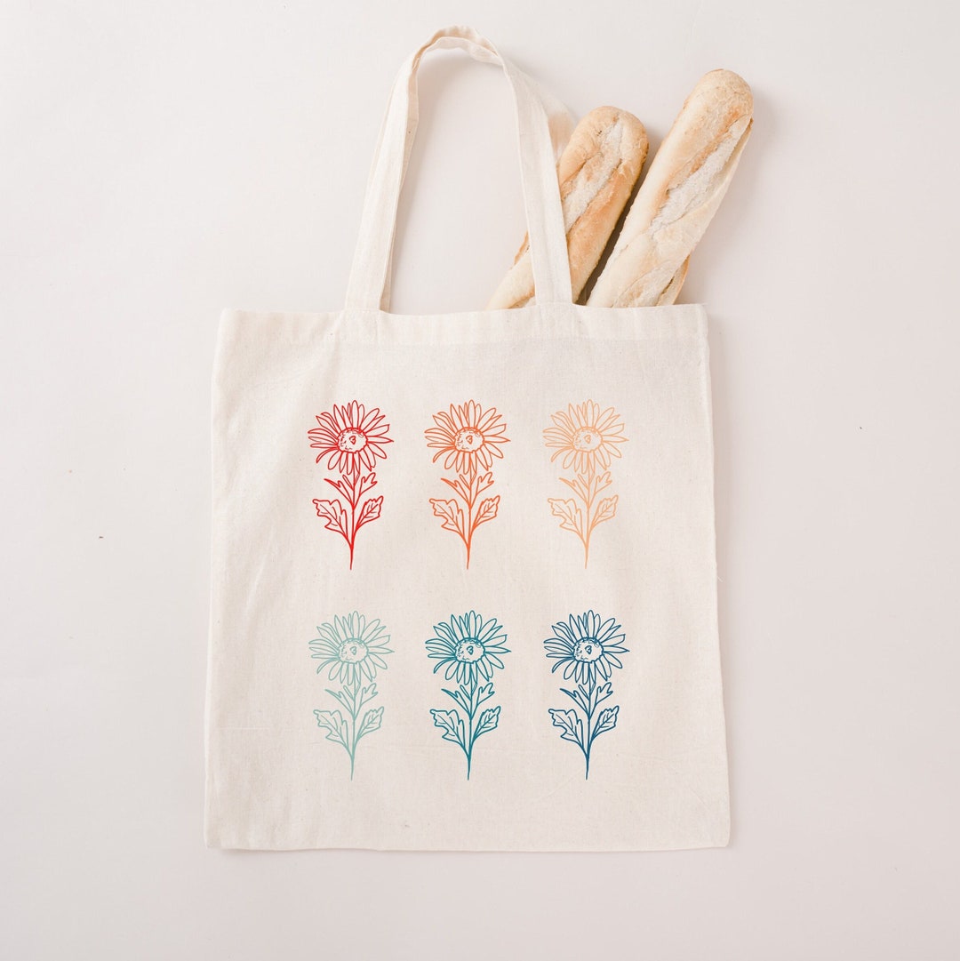 Flower Tote Bag, Cute Tote Bag, Floral Tote, Aesthetic Bag, Market Bag