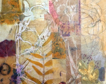 Artist made paper collage, "Wild Meadow".