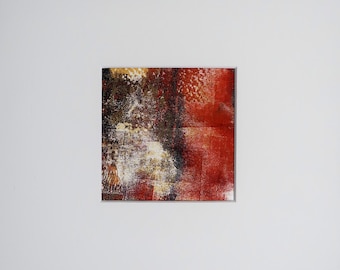 A small unique mono-print, matted and ready to frame.