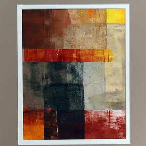 One of a series of experimental, abstract mono-prints, matted and ready to frame.