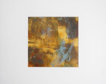 A small experimental mono-print, matted and ready to frame.