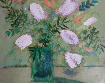 Large Floral Still Life painting.
