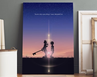 Kingdom Hearts Poster | Rolled Canvas Print | Gaming Room Gift