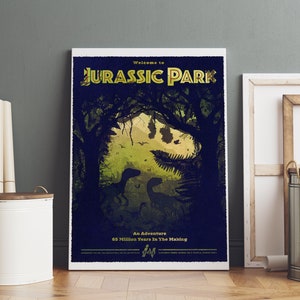 Jurassic Park Poster | Movie Canvas | Rolled Canvas Print | Movie Room Gift
