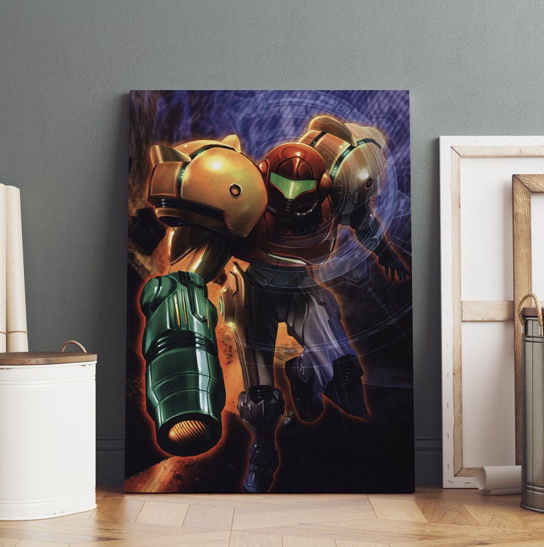 Metroid Green Metroid Prime Poster | Rolled Canvas Print | Gaming Room Gift #2 - Etsy