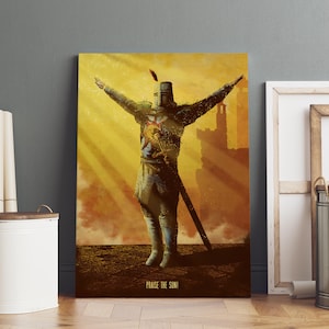 Póster de Dark Souls / Solaire de Astora / Impresión en lienzo enrollado / Regalo para sala de juegos n.° 1