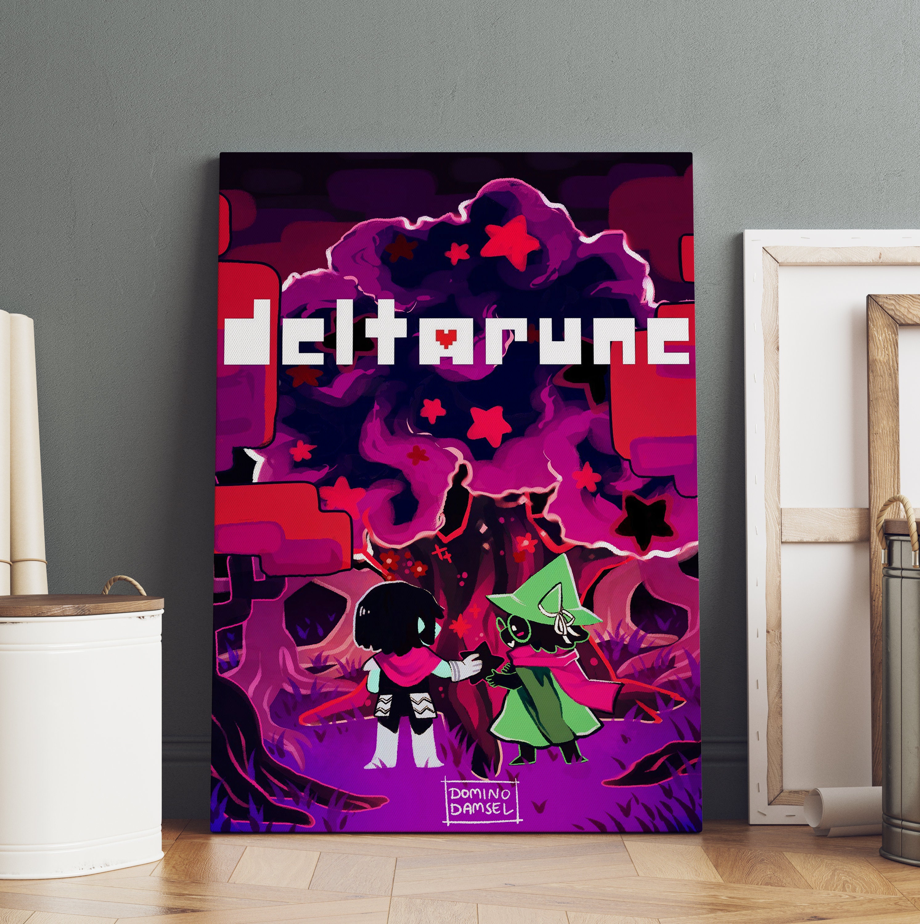 Deltarune Poster Rolled Canvas Print Gaming Room Gift Etsy
