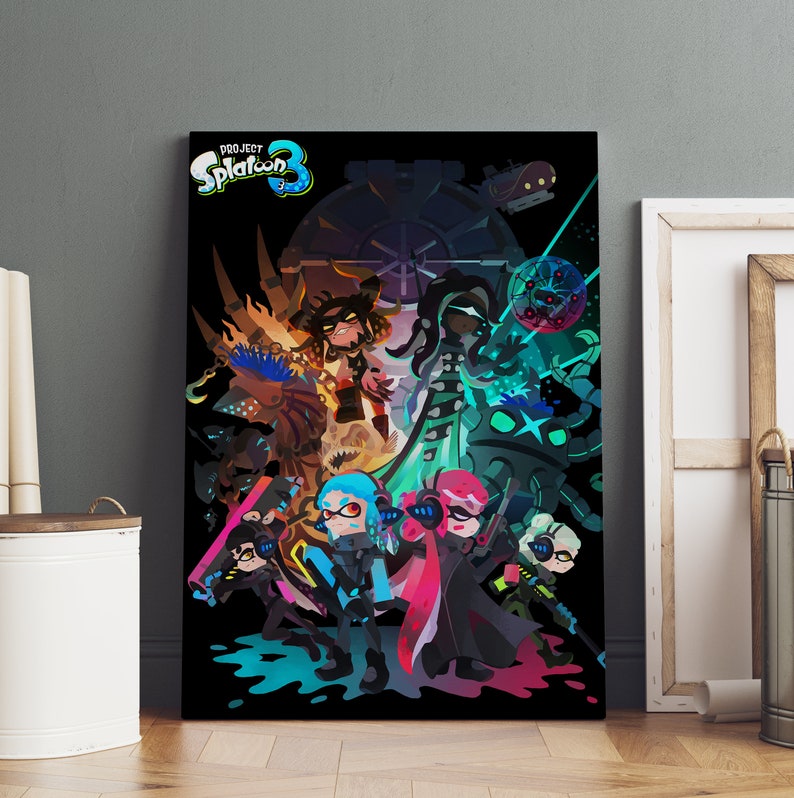 Splatoon Poster Rolled Canvas Print Gaming Room Gift - Etsy
