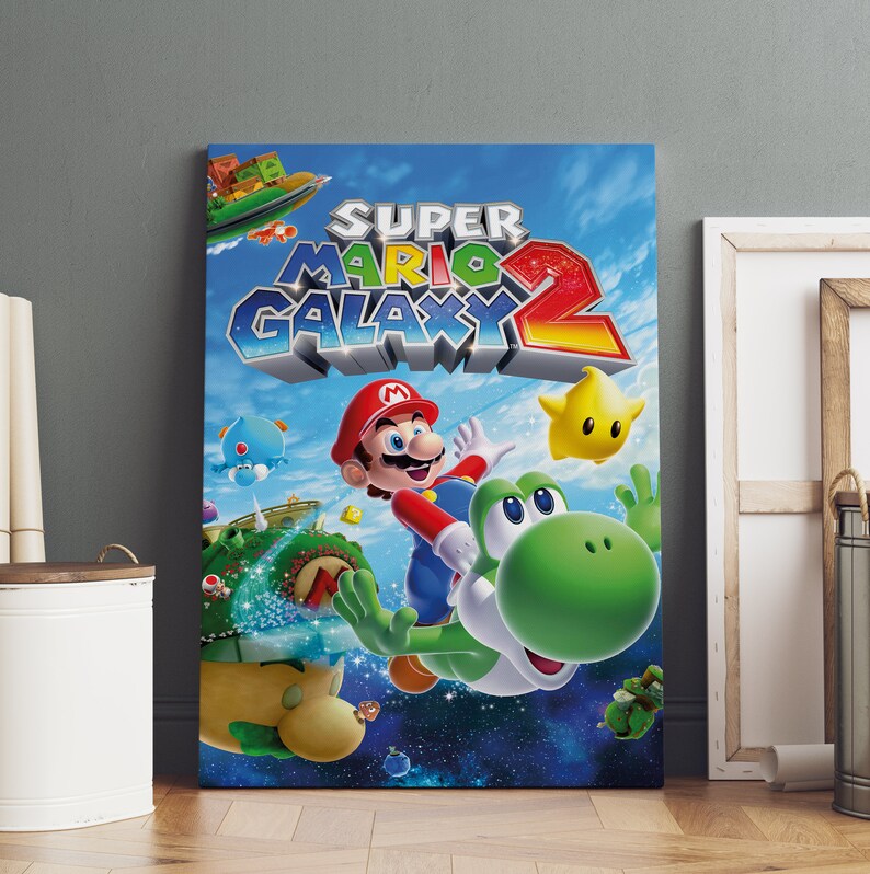 Super Mario Poster | Rolled Canvas Print | Gaming Room Gift #1 - Etsy