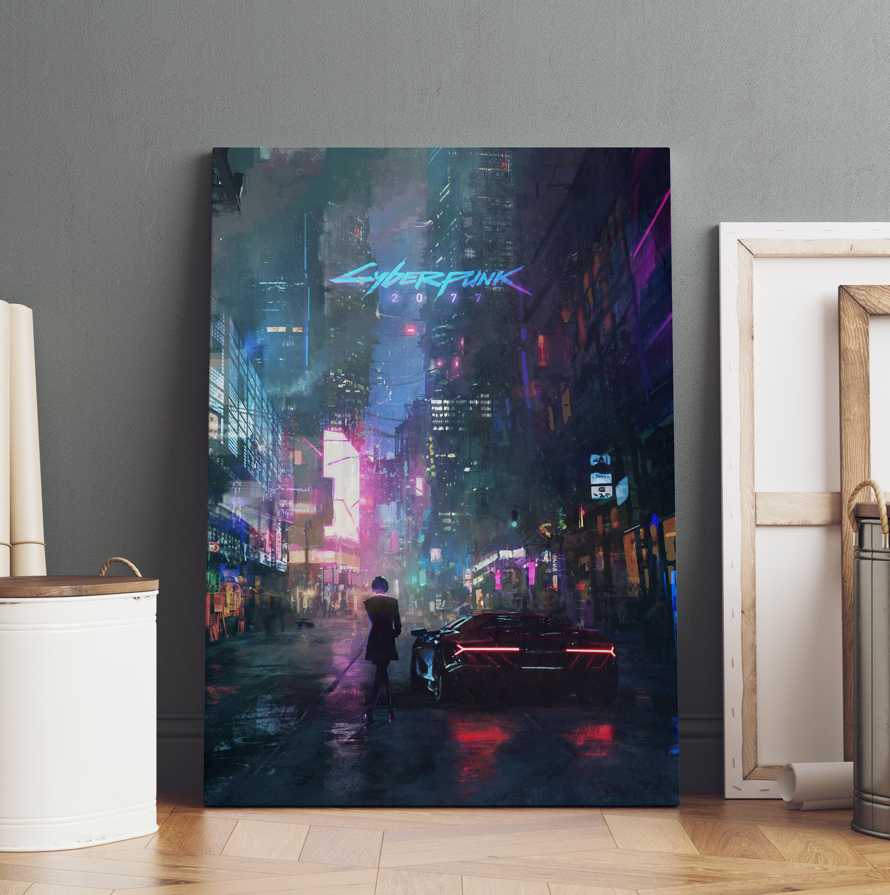 Cyberpunk 2077 Poster | Rolled Canvas Print | Gaming Room Gift #2