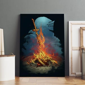 Affiche de Dark Souls | solaire d&#39;Astora | Impression sur toile roulée | Cadeau pour salle de jeux n° 2
