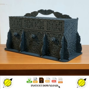 Laser Cut Carved Decorative Jewelry Box 4mm Instant Download Vector Files Cdr Dxf Svg Ai Eps Pdf