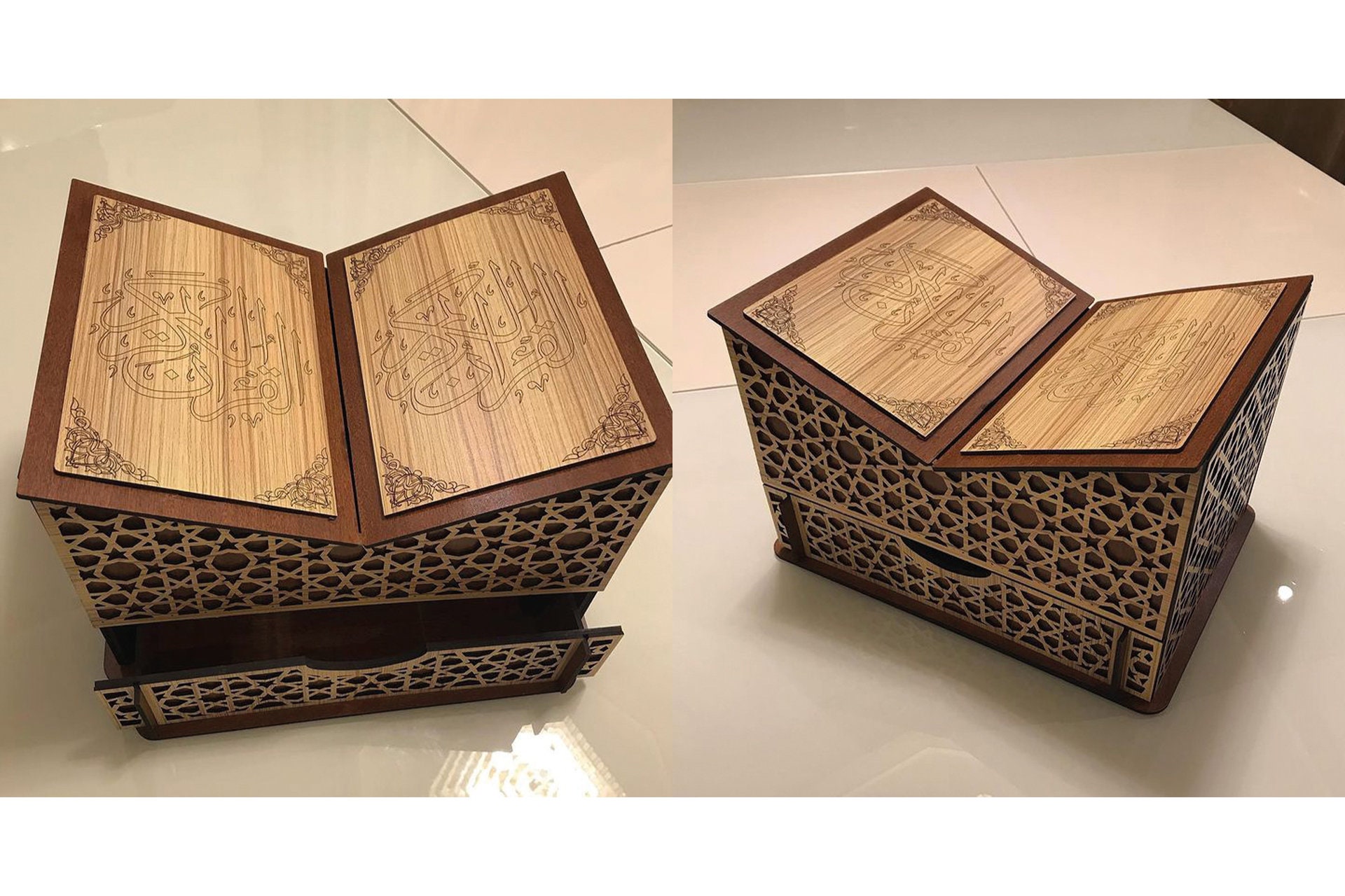 Laser Cut Decorative Quran Box With Rehal 3mm Instant Download Etsy