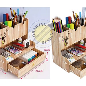 Laser Cut Desktop Organizer Multifunctional Pen Holder Storage Rack For Home 3mm Instant Download Vector Files Cdr Dxf Svg Ai Eps Pdf