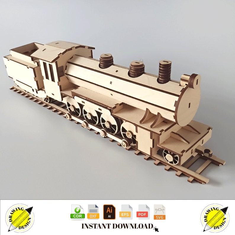 Laser Cut Toy Train Engine Passenger Car Goods Etsy