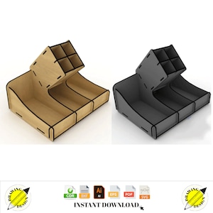 Laser Cut Wooden Desk Pencil Holder Organizer 4mm Instant Download Vector Files Cdr Dxf Svg Ai Eps Pdf