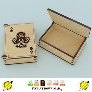 Laser Cut Playing Card Box Instant Download Vector Files Cdr Dxf Svg Ai Eps Pdf