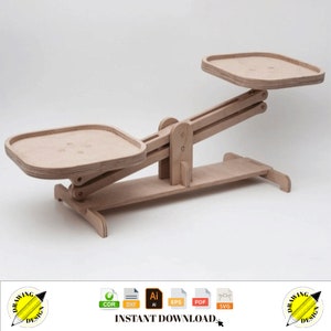 Laser Cut Wooden Balance Scale Toy Instant Download Vector Files Cdr Dxf Svg Ai Eps Pdf