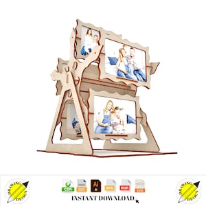 Laser Cut Ferris Wheel Picture Frame Instant Download Vector Files Cdr Dxf Svg Ai Eps Pdf