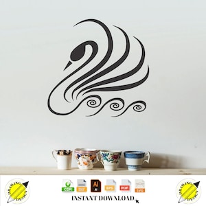 Laser Cut Swan Wall Decor Instant Download Vector Files Cdr Dxf Svg Ai Eps Pdf