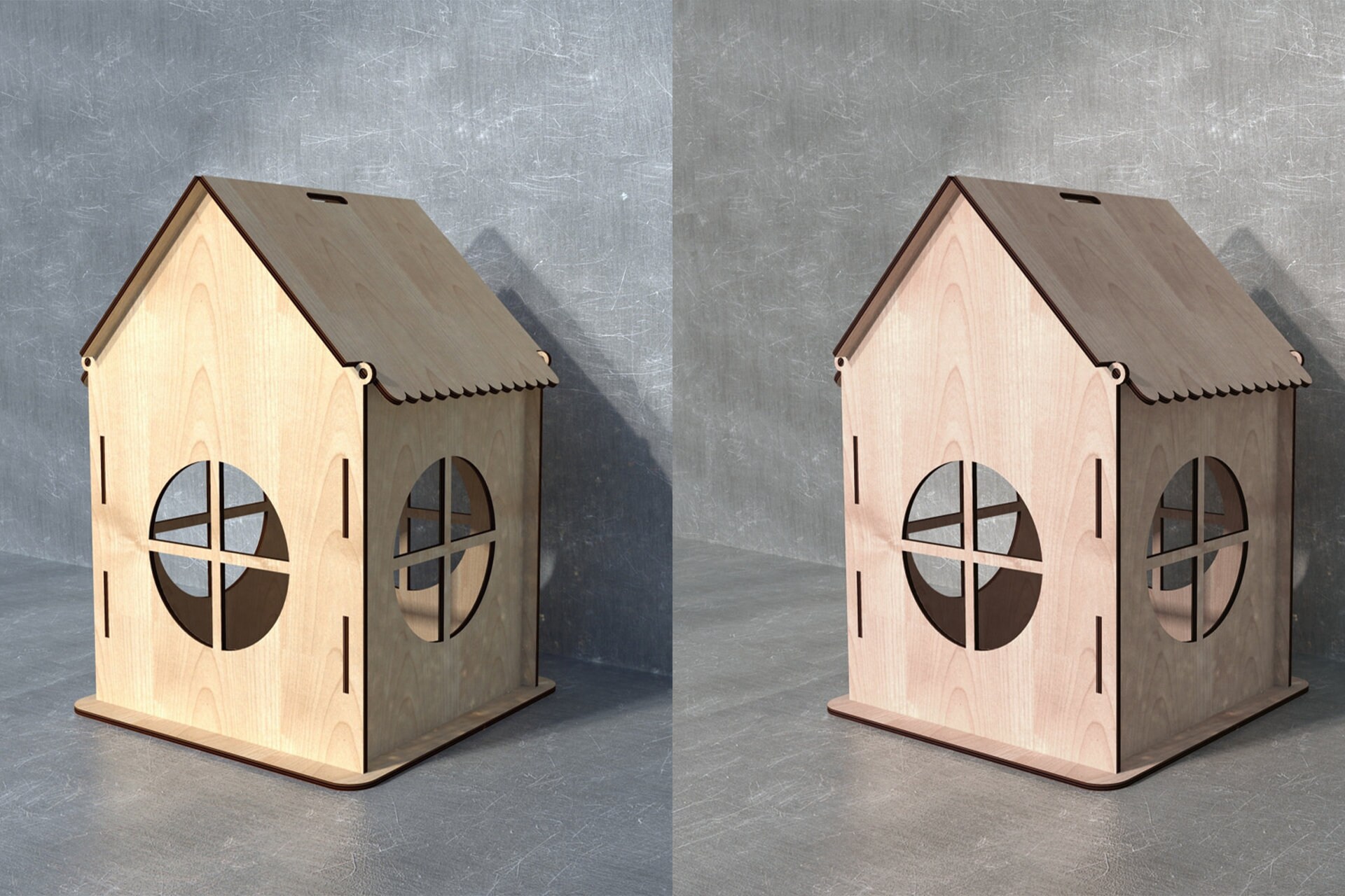 Laser Cut House Shaped Box 4mm Instant Download Vector Files Etsy Canada