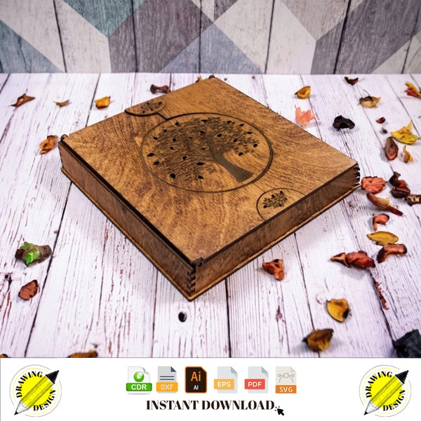 Laser Cut Wooden Photo Album Box 4mm Instant Download Vector Files Cdr Dxf Svg Ai Eps Pdf