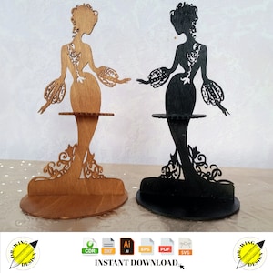 Laser geschnitten schöne Mädchen Serviettenhalter Instant Download Vektor Dateien Cdr Dxf SVG Ai Eps Pdf