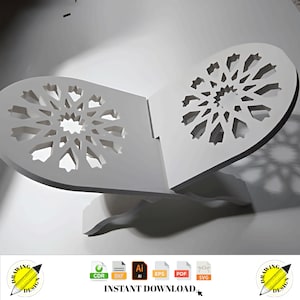 Suporte Mushaf com corte a laser Suporte para Alcorão Download instantâneo de arquivos vetoriais Cdr Dxf Svg Ai Eps Pdf
