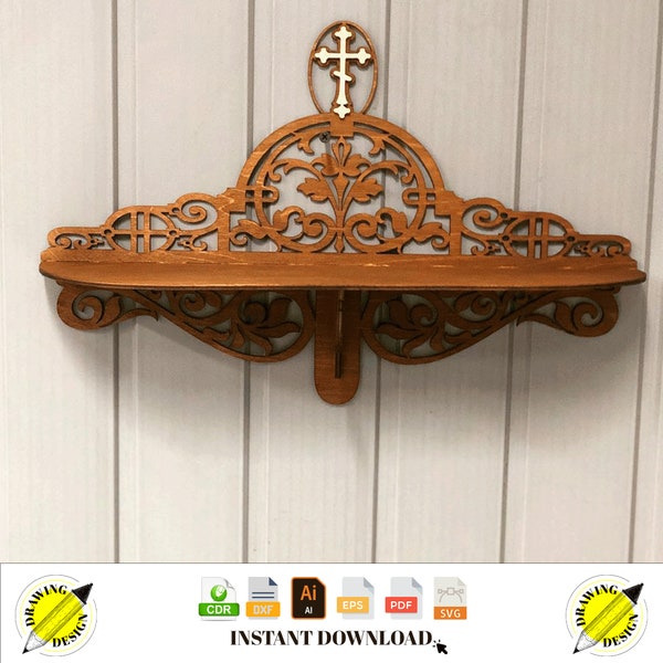 Laser Cut Wall Altar Shelf Instant Download Vector Files Cdr Dxf Svg Ai Eps Pdf